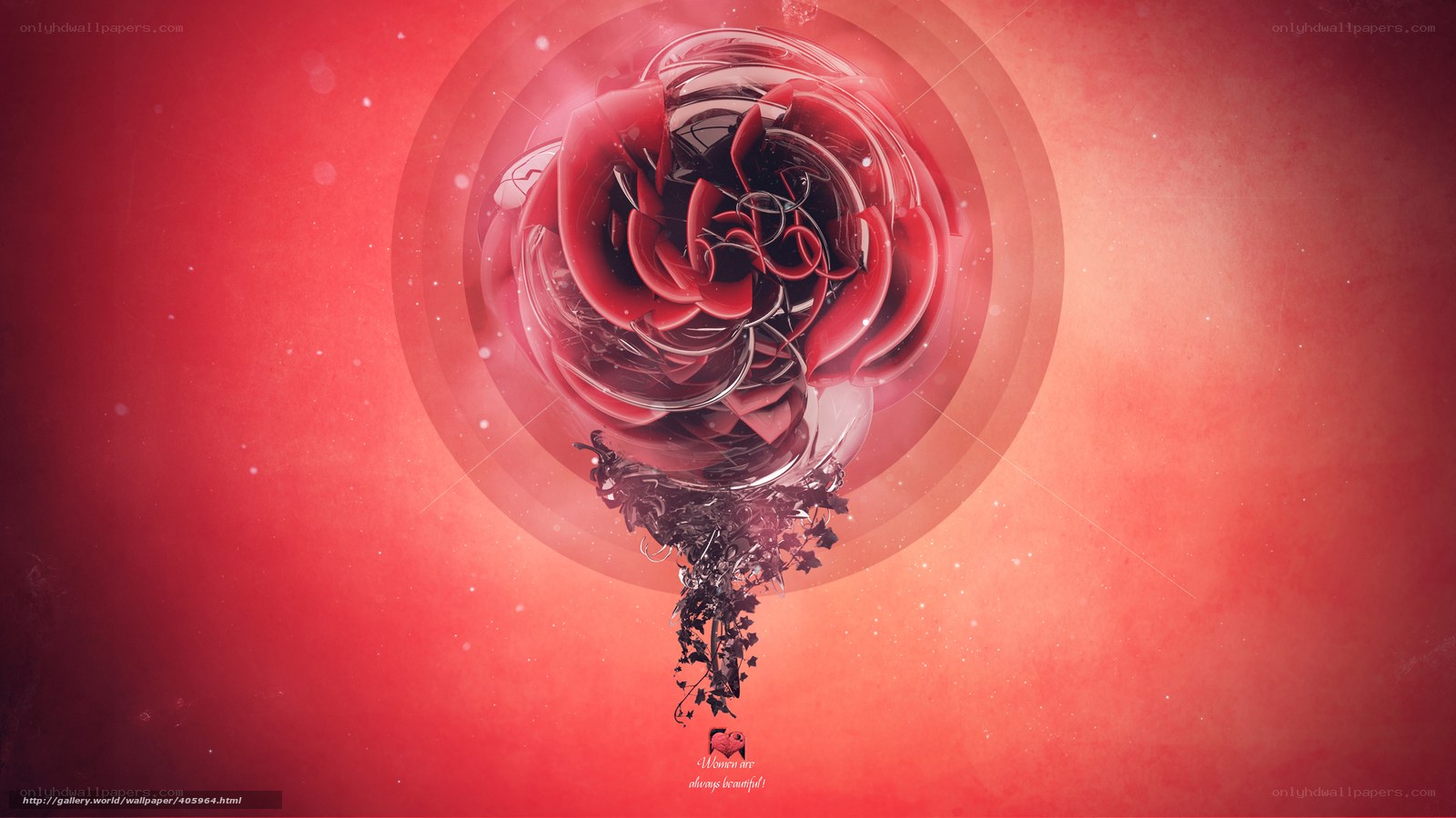 Red Rose in Glass Sphere