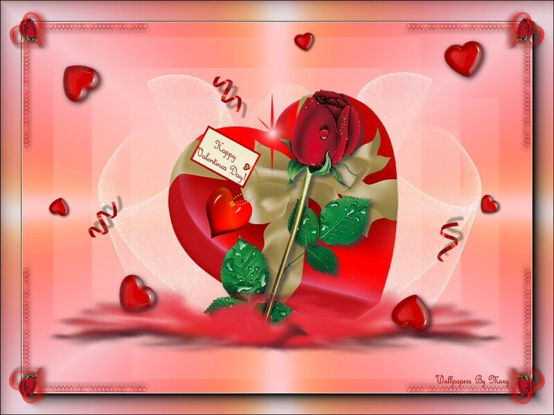 Red Rose in Heart Box