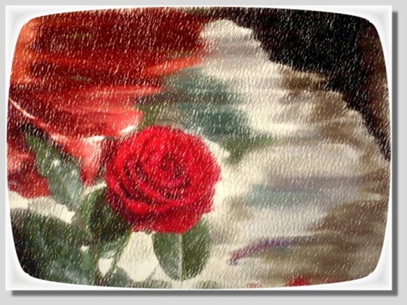 Red Rose in Painting