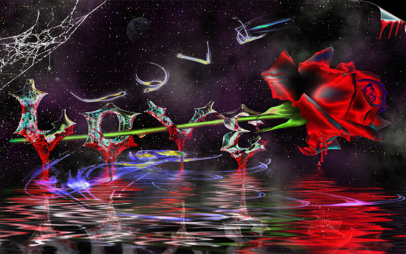 Red Rose in Space — Dramatic