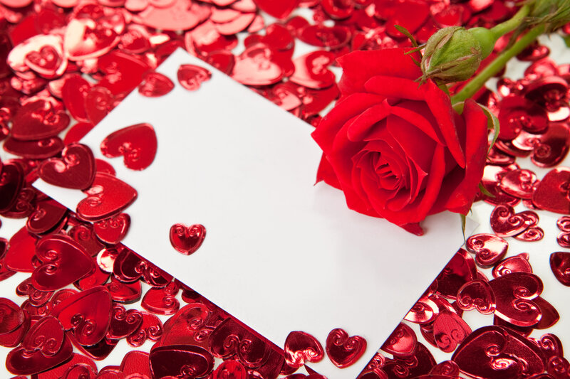 Red Rose on Confetti
