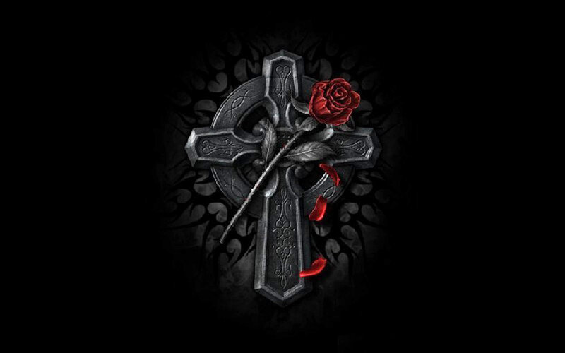 Red Rose on Cross