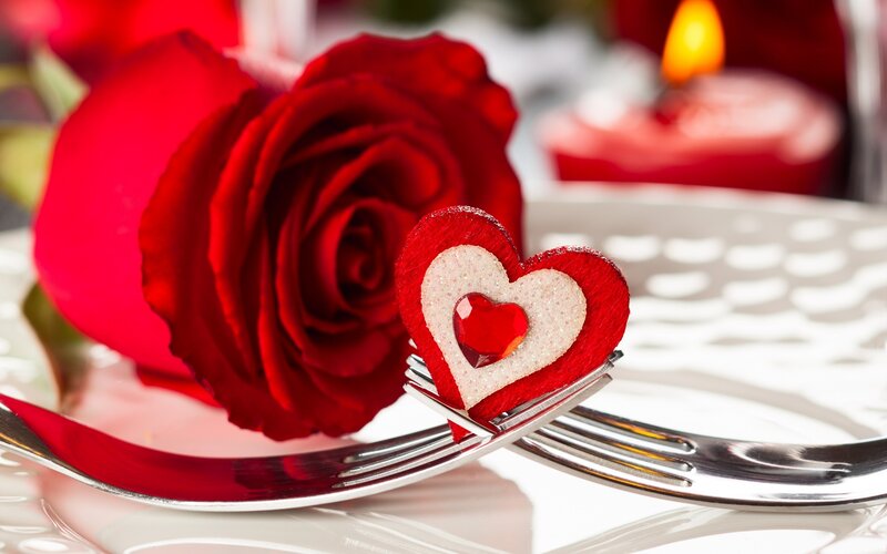 Red Rose on Fork