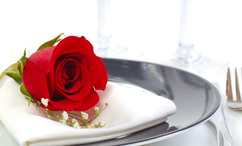 Red Rose on Napkin