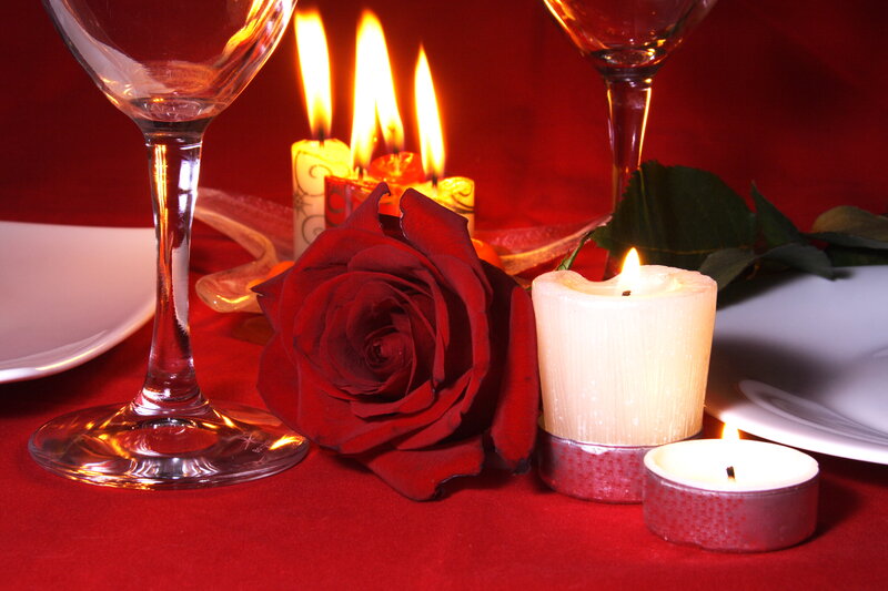 Red Rose on Table — Romantic