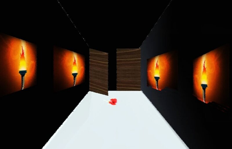 Red Rose on White Floor