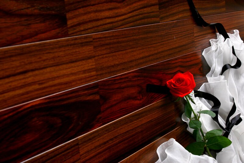 Red Rose on Wood — Brown