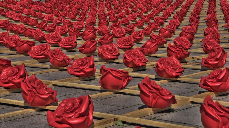 Red Rose Sculptures