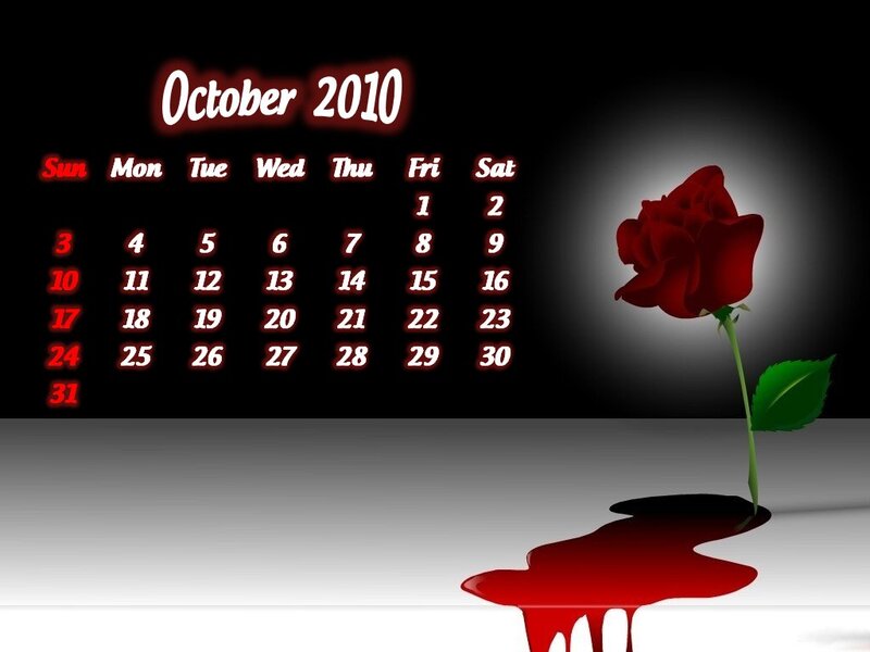 Red Rose with Blood Puddle