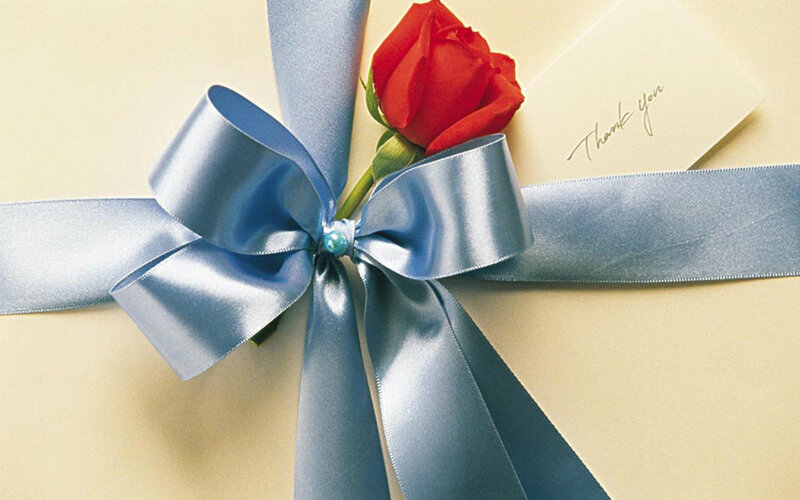 Red Rose with Blue Bow