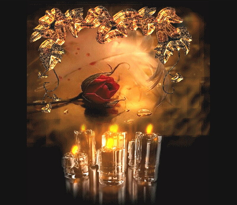 Red Rose with Candles