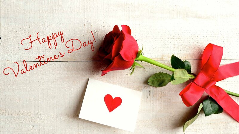 Red Rose with Card — Romantic