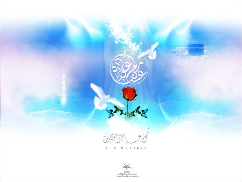 Red Rose with Doves — Blue