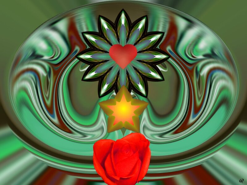 Red Rose with Flower and Star