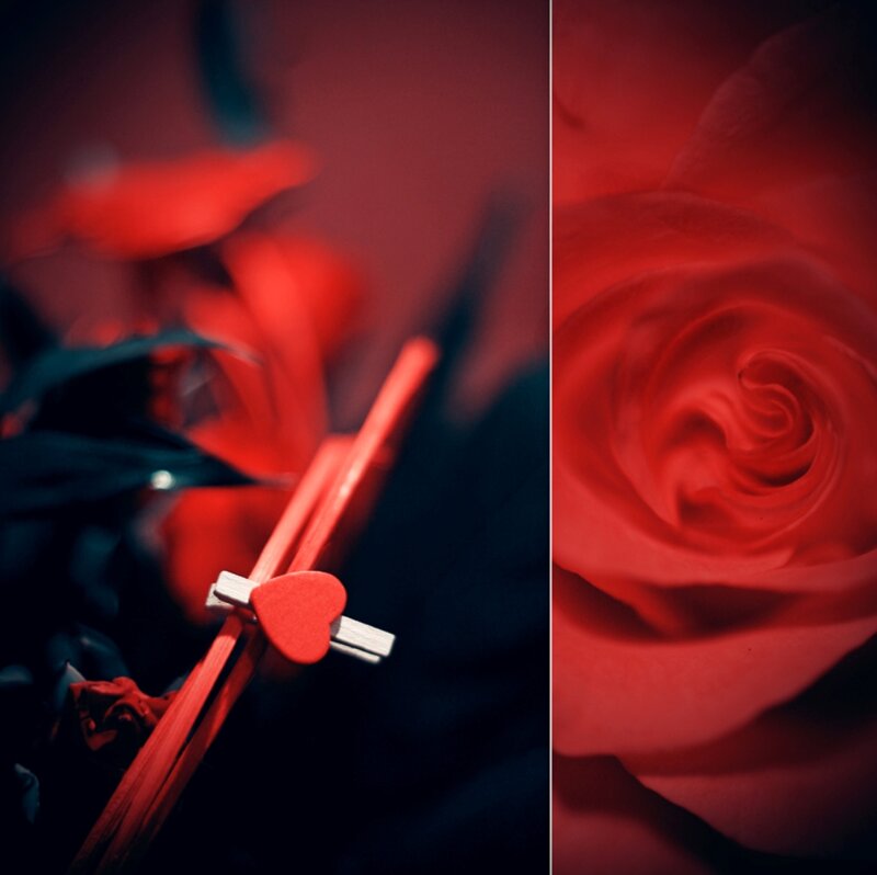 Red Rose with Heart Clip