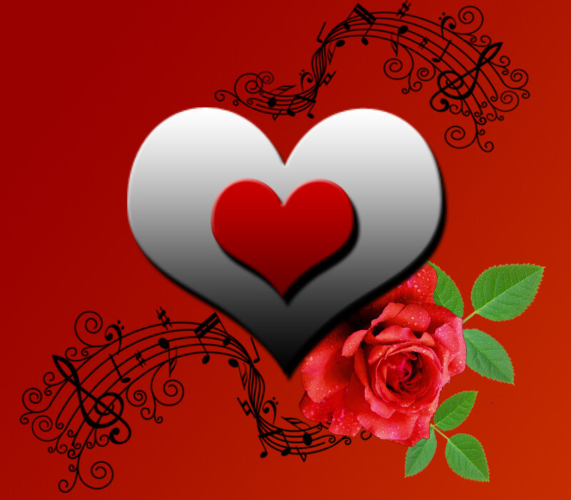 Red Rose with Heart — Romantic