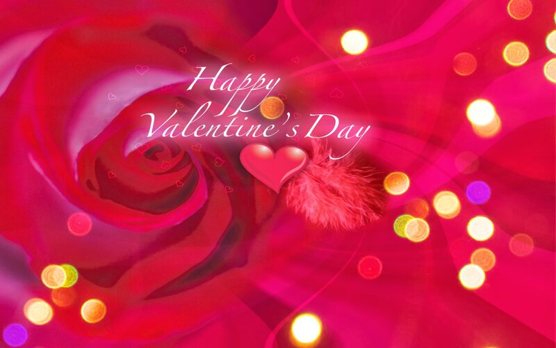 Red Rose with Hearts — Romantic, Digital Art, Feather