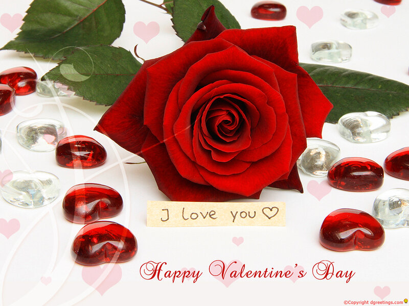 Red Rose with Hearts — Romantic, Photograph