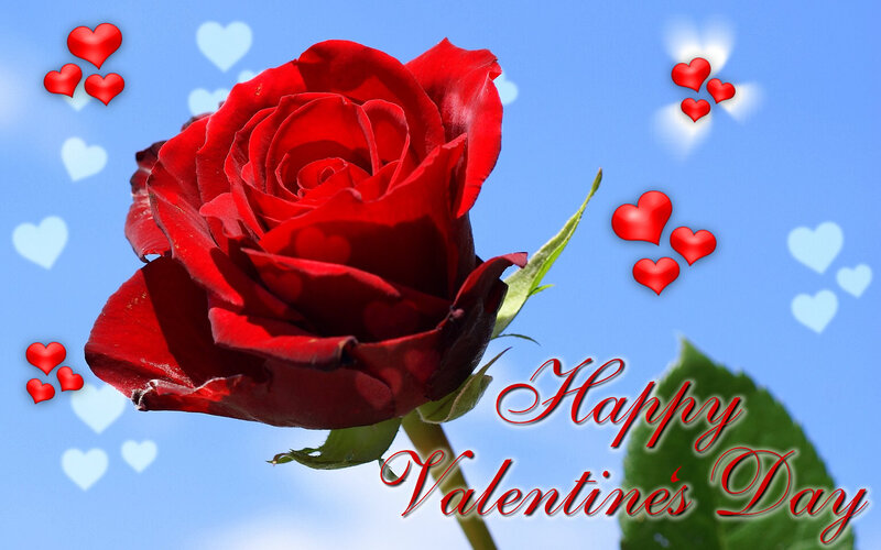 Red Rose with Hearts — Romantic