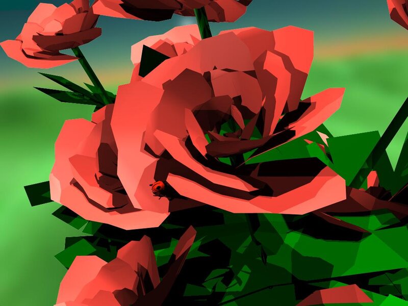 Red Rose with Ladybug