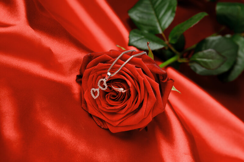 Red Rose with Necklace