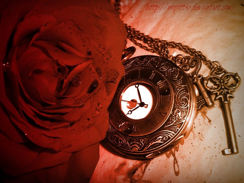 Red Rose with Pocket Watch