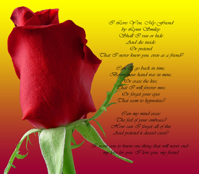 Red Rose with Poem — Sentimental, Photograph