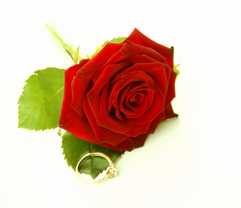 Red Rose with Ring — Romantic