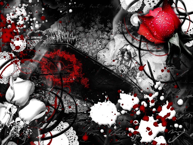 Red Rose with Splatters