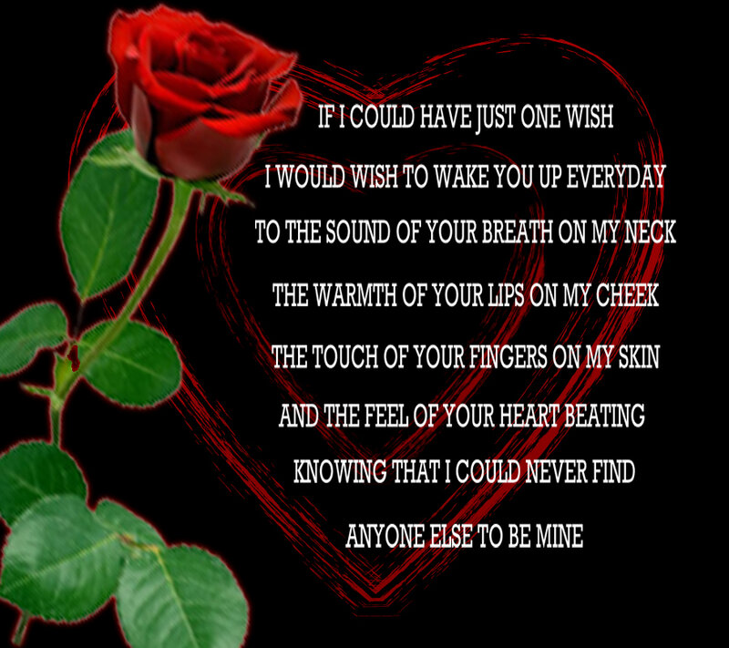 Red Rose with Text — Black