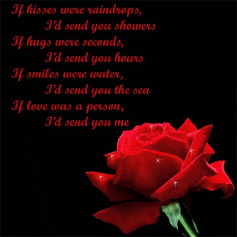 Red Rose with Text — Romantic, Digital Art
