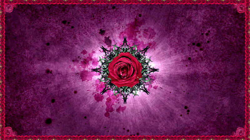 Red Rose with Thorns — Purple