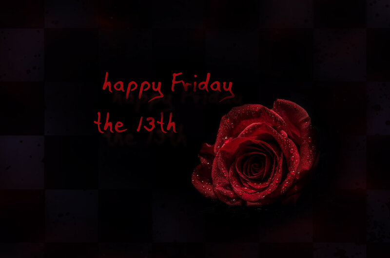 Red Rose with Water Droplets — Dramatic, Night, Photograph, Text