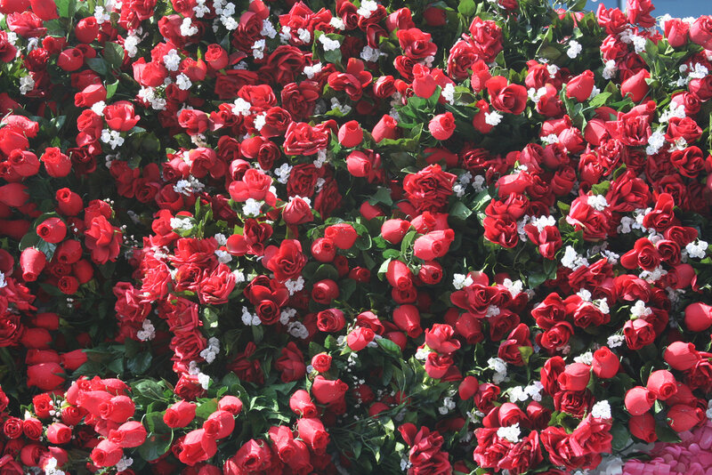 Red Roses and Baby's Breath — Festive