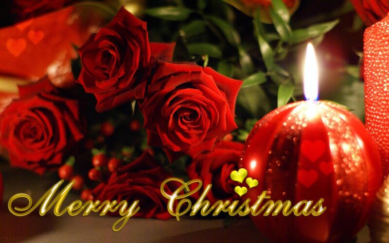 Red Roses and Candle — Festive, Night