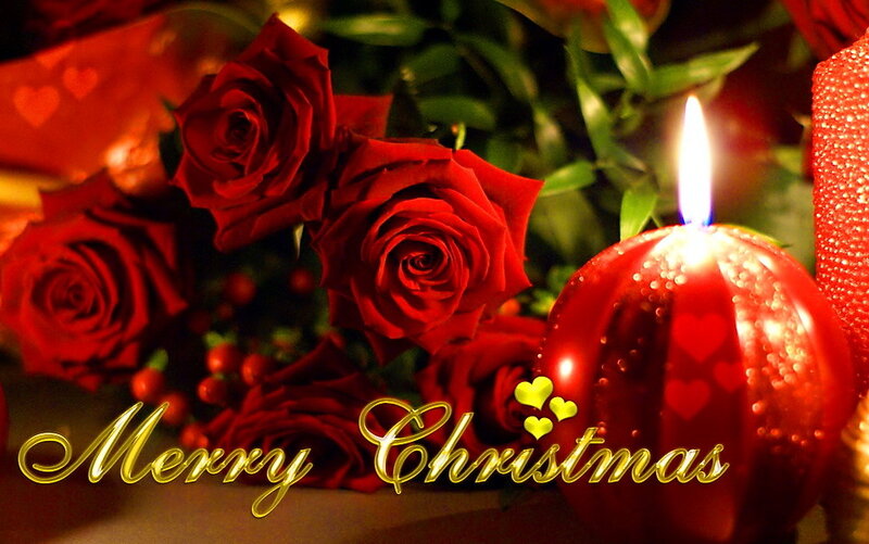 Red Roses and Candle — Festive