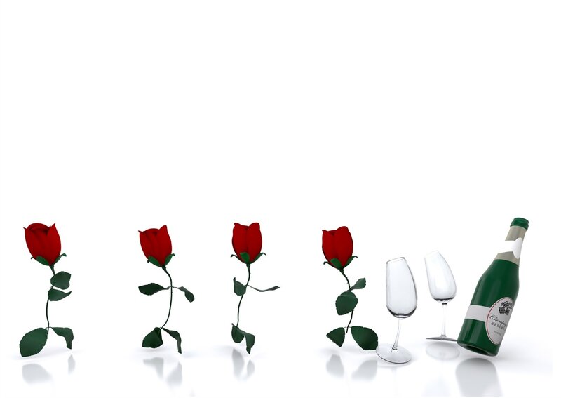 Red Roses and Champagne — White