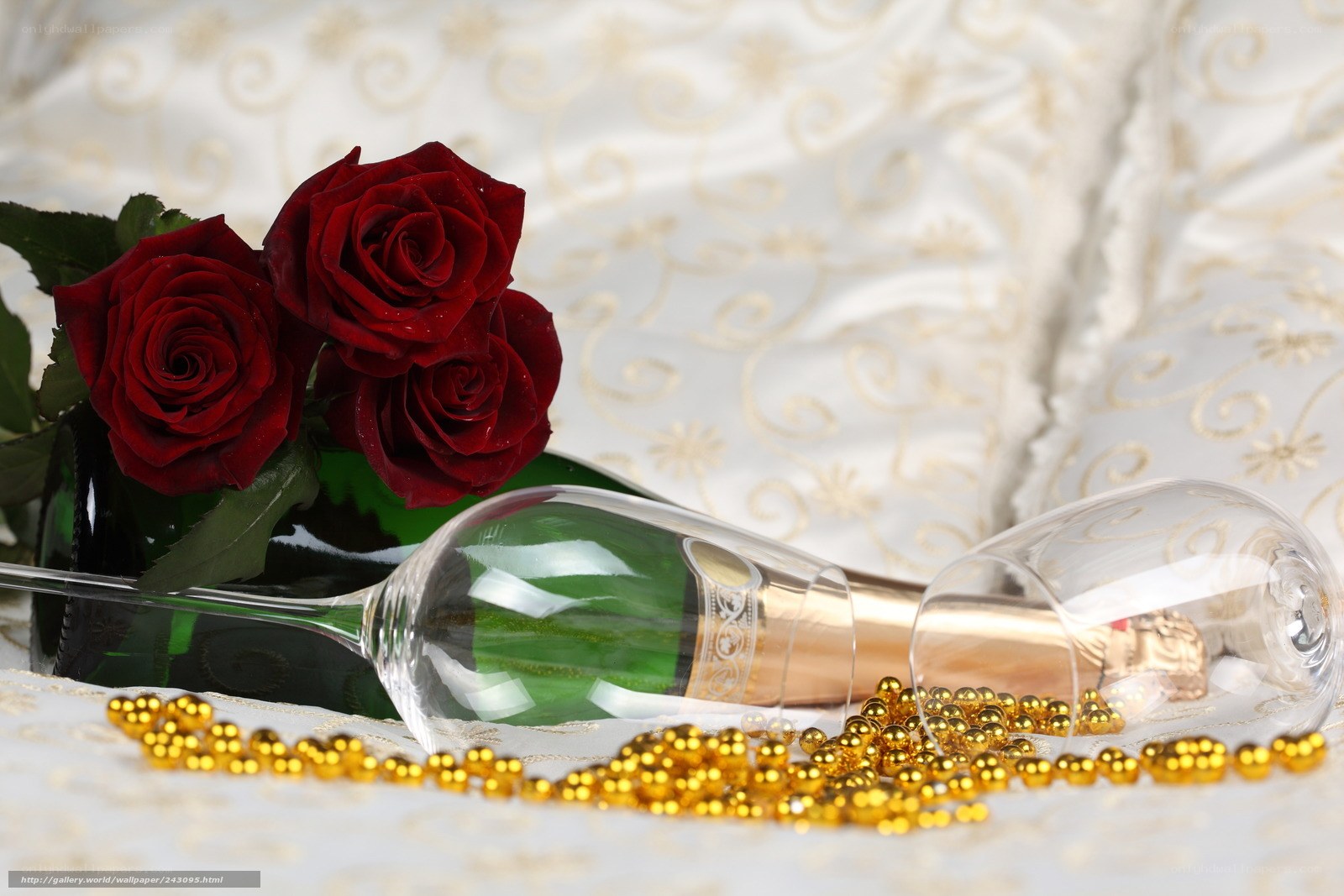 Red roses and champagne
