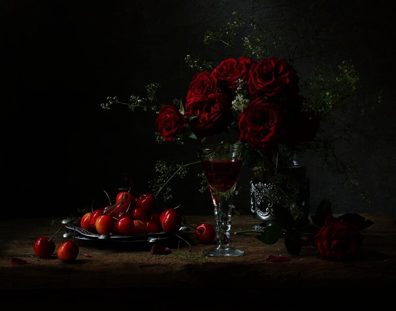 Red Roses and Cherries — Dramatic
