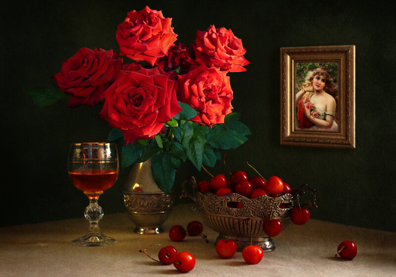 Red Roses and Cherries