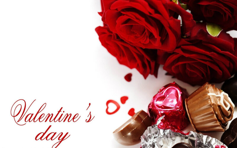 Red Roses and Chocolates — Romantic, Photograph, Hearts