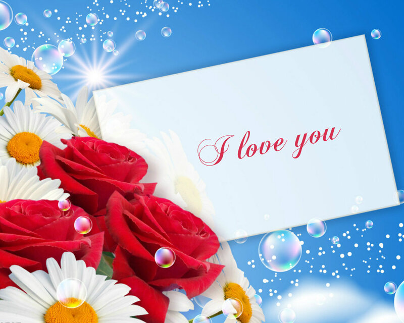 Red Roses and Daisies — Blue