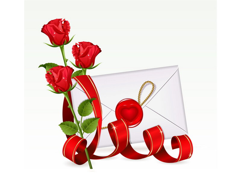 Red Roses and Envelope — Romantic