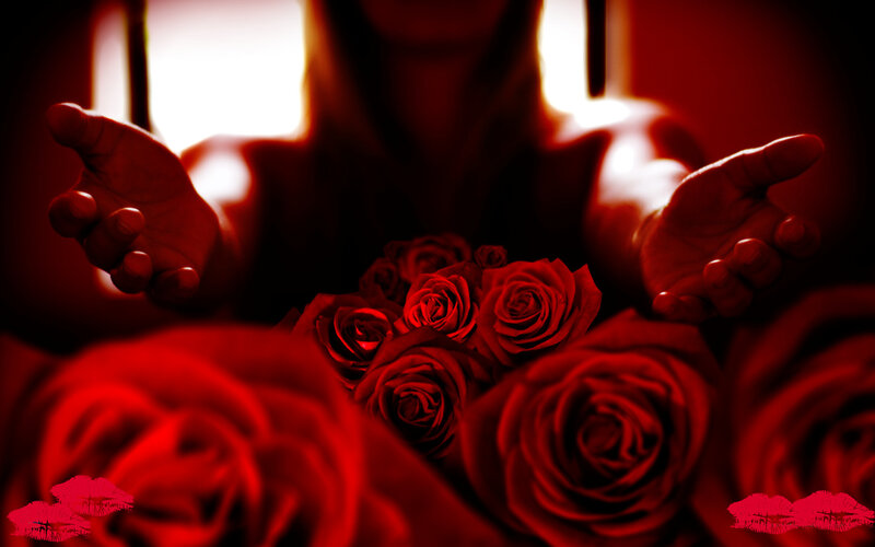 Red Roses and Hands — Dramatic