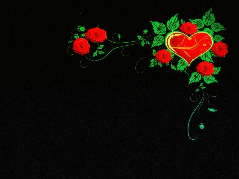 Red Roses and Heart — Black
