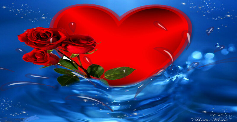 Red Roses and Heart — Blue