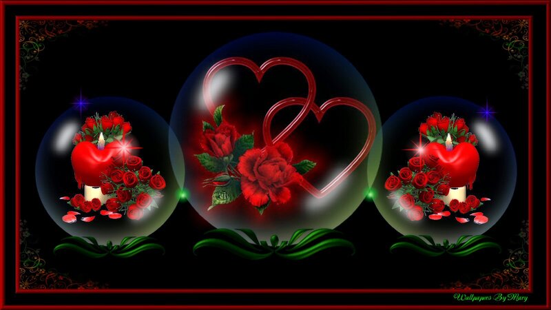 Red Roses and Heart Candles
