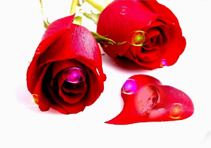 Red Roses and Heart — Romantic, Digital Art