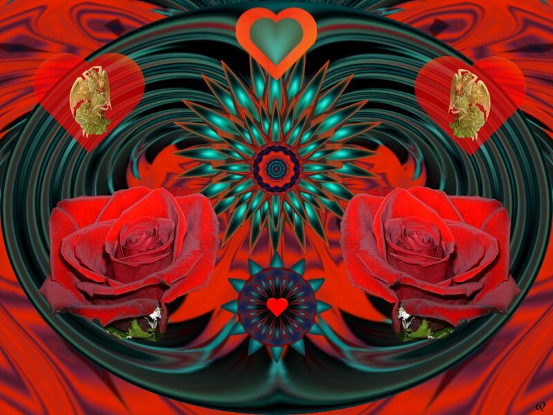 Red Roses and Heart Symbols