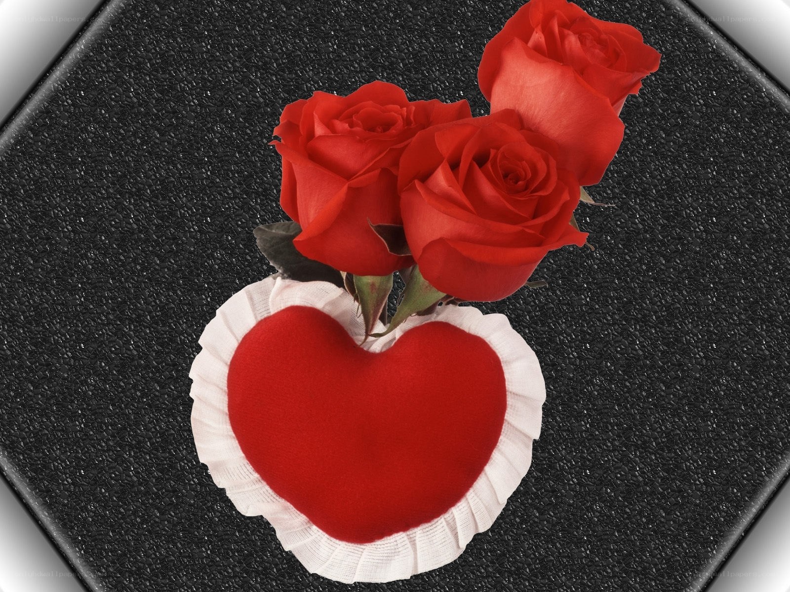 Red roses and heart
